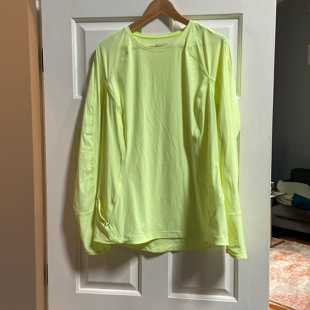 Athleta Neon Yellow Long Sleeve Top